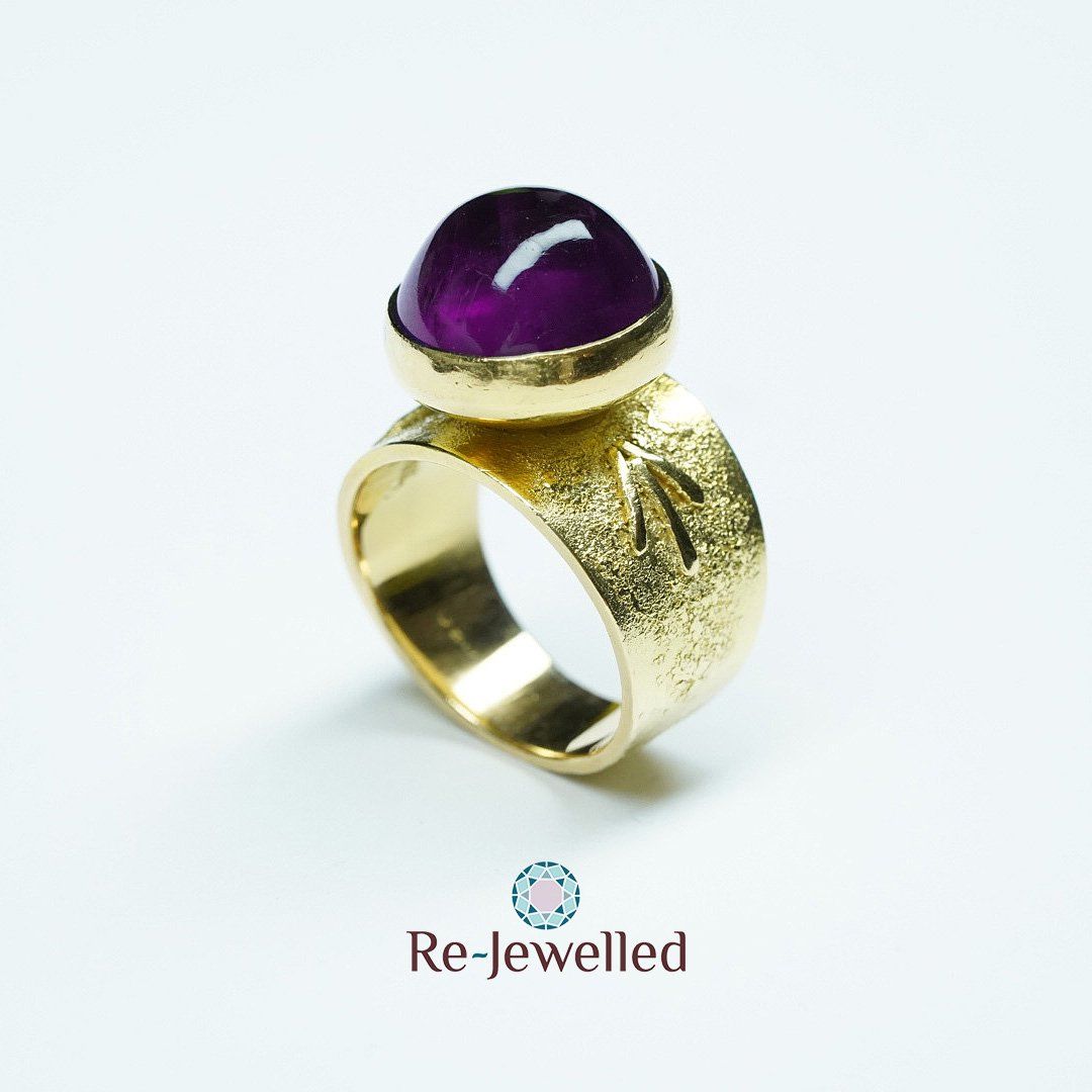 Anelli: Fingerring 18k Gelbgold mit Amethyst – Usato da Bülach venduto da Re-Jewelled 6