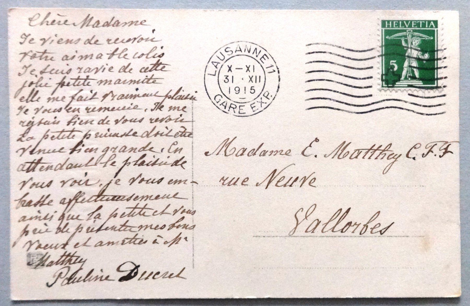 Cartoline postali: Bonne Année – Usato da Fétigny venduto da Billy2miny 1