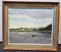 Tableau lacustre encadré, ambiance paisible de saison
