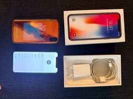 Apple iPhone X 64 GB Black mit Zubehör & Originalverpackung