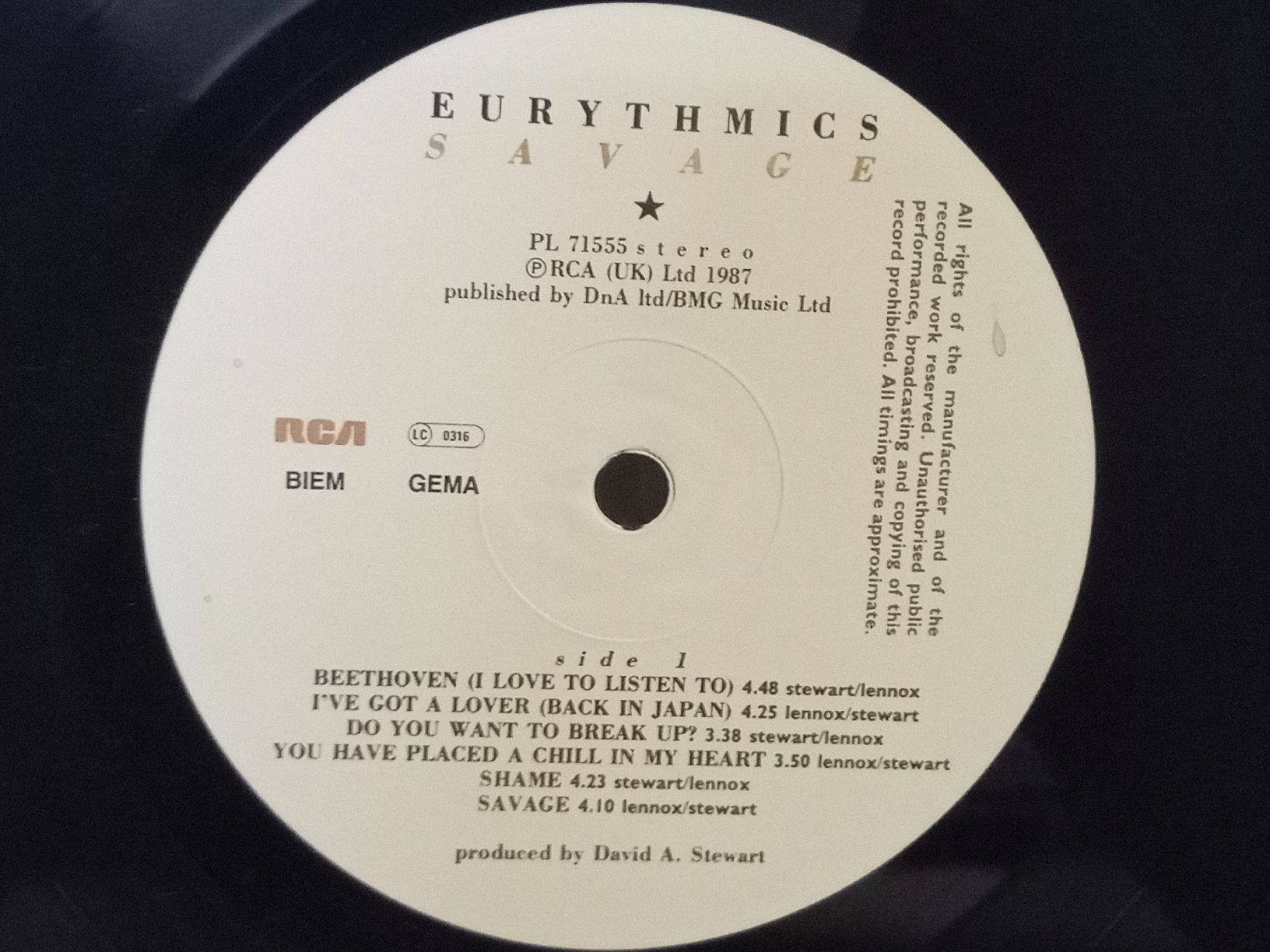 Dischi in vinile: Eurythmics   Savage LP Vinyl 1987 – Usato da basel venduto da markusb07 5