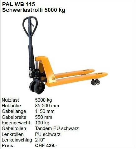 Valigie & Borse: Schwerlastrolli 5000 kg - PAL WB 115 – Nuovo e nell'imballaggio originale da Opfikon venduto da total-shop