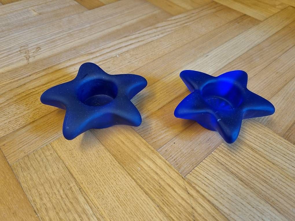 Portacandele: Kerzen- oder Teelichterhalter Sterne blau 3 Stück – Usato da Goldach venduto da ladybird75