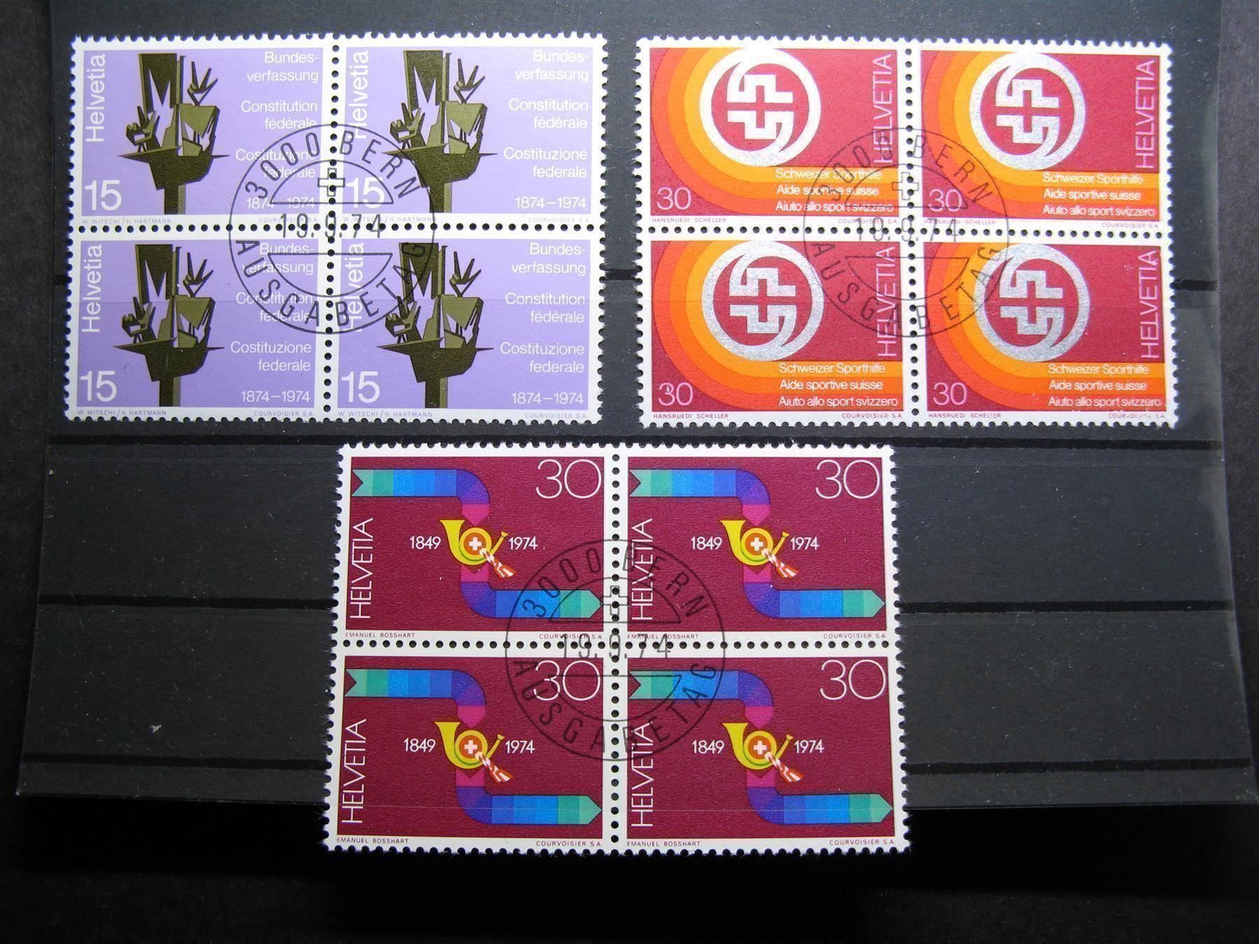 Tutti i francobolli: 1974 Werbemarken  II  4er – Usato da Wil SG venduto da fva01