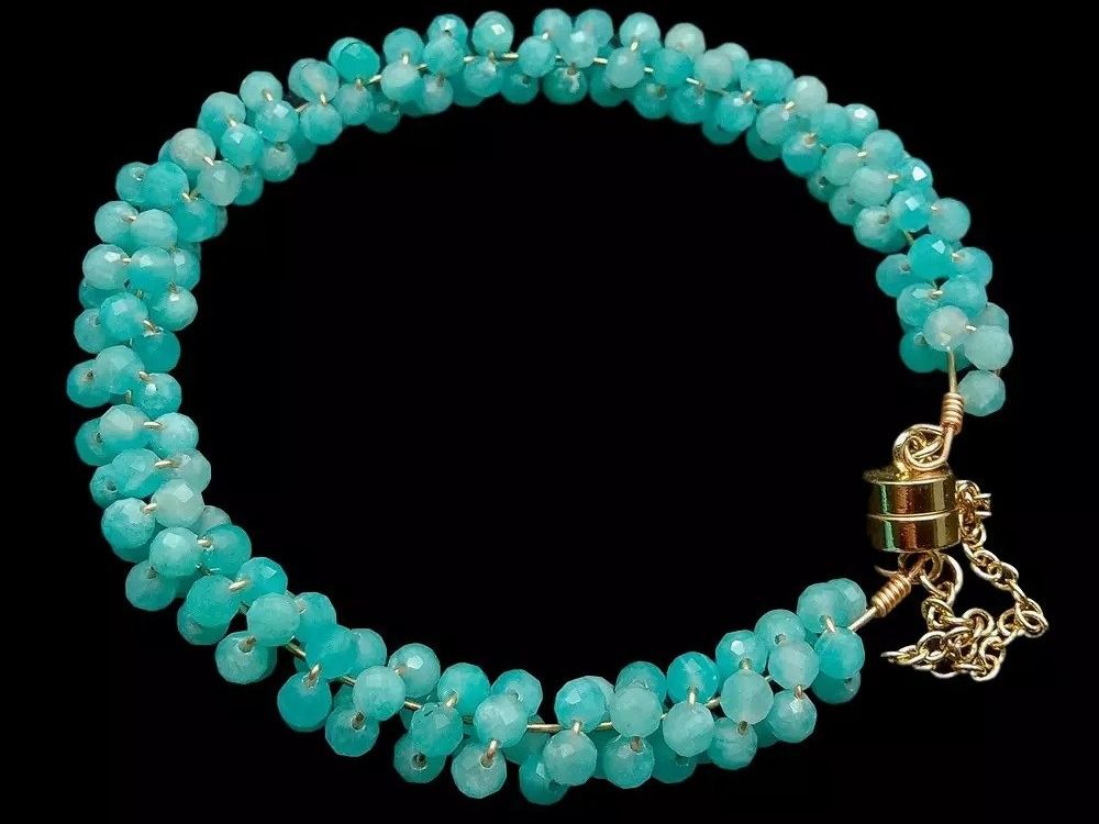 Armbänder & -reifen: Wunderschön Amazonit Armband Perle 19 cm Bracelet Amazonite – Neu (gemäss Beschreibung) aus Prilly von ilyria73 6