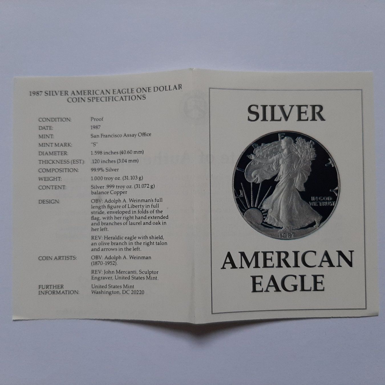 Toutes les monnaies: 1 Ounce American Eagle Proof in Original Box – Neuf avec emballage d'origine à Carouge GE par cecob0909 4