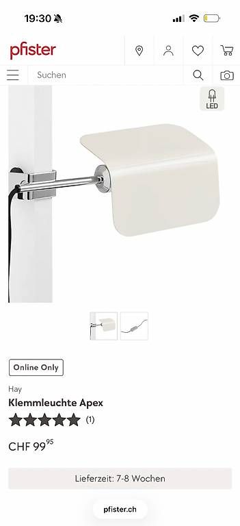 Lampade: Hay Apex Clip Lamp – Nuovo e nell'imballaggio originale da Worblaufen venduto da bar_8mk5