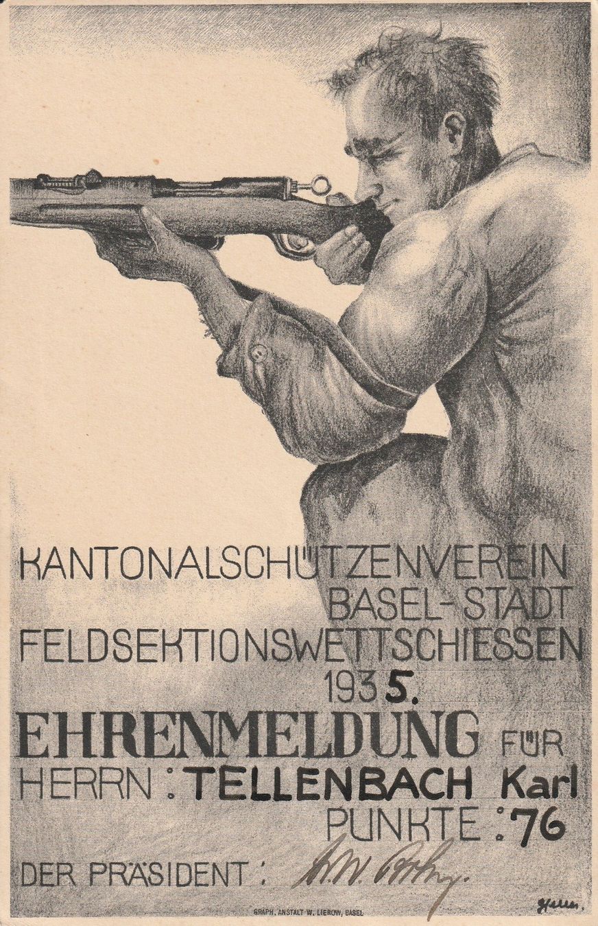Documenti: Ehrenmeldung Basel 1935 – Usato da Crémines venduto da clifden92