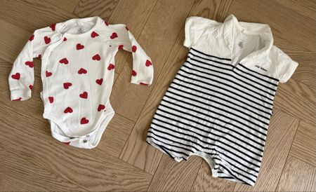 Petit Bateau Baby Set, Size 3 Months, Romper & Bodysuit