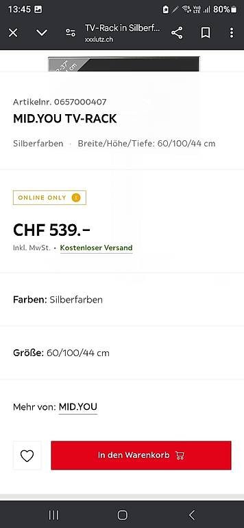 Supporti a parete: Tv stand Fuss – Usato da Schaffhausen venduto da and_d6ft