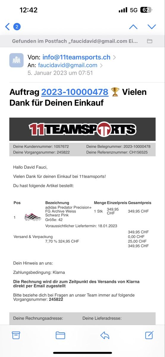 Adidas Herrenschuhe: Adidas Predator Precision+ – Neu und originalverpackt aus Wettingen von fau_g78n 3
