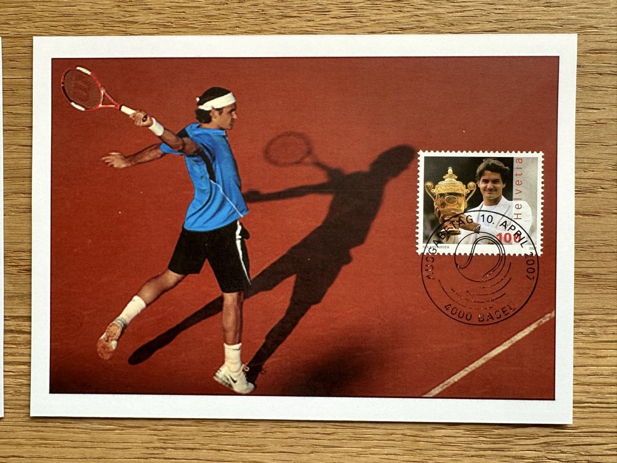 Tutti i francobolli: Schweiz - 2007 FDC Roger Federer Portrait Karten  – Usato da Schmitten / FR venduto da Samsara169 2