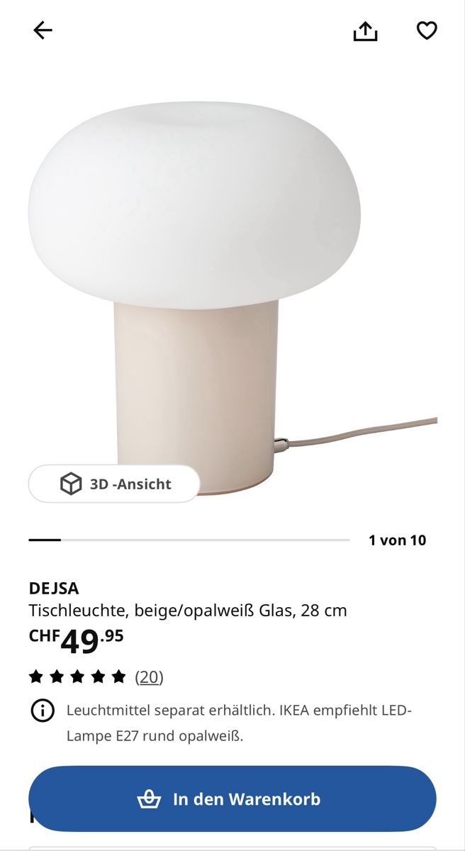 Ikea Lampade: IKEA Dejsa Tischleuchte, guter Zustand – Usato da Basel venduto da Michele4123 1