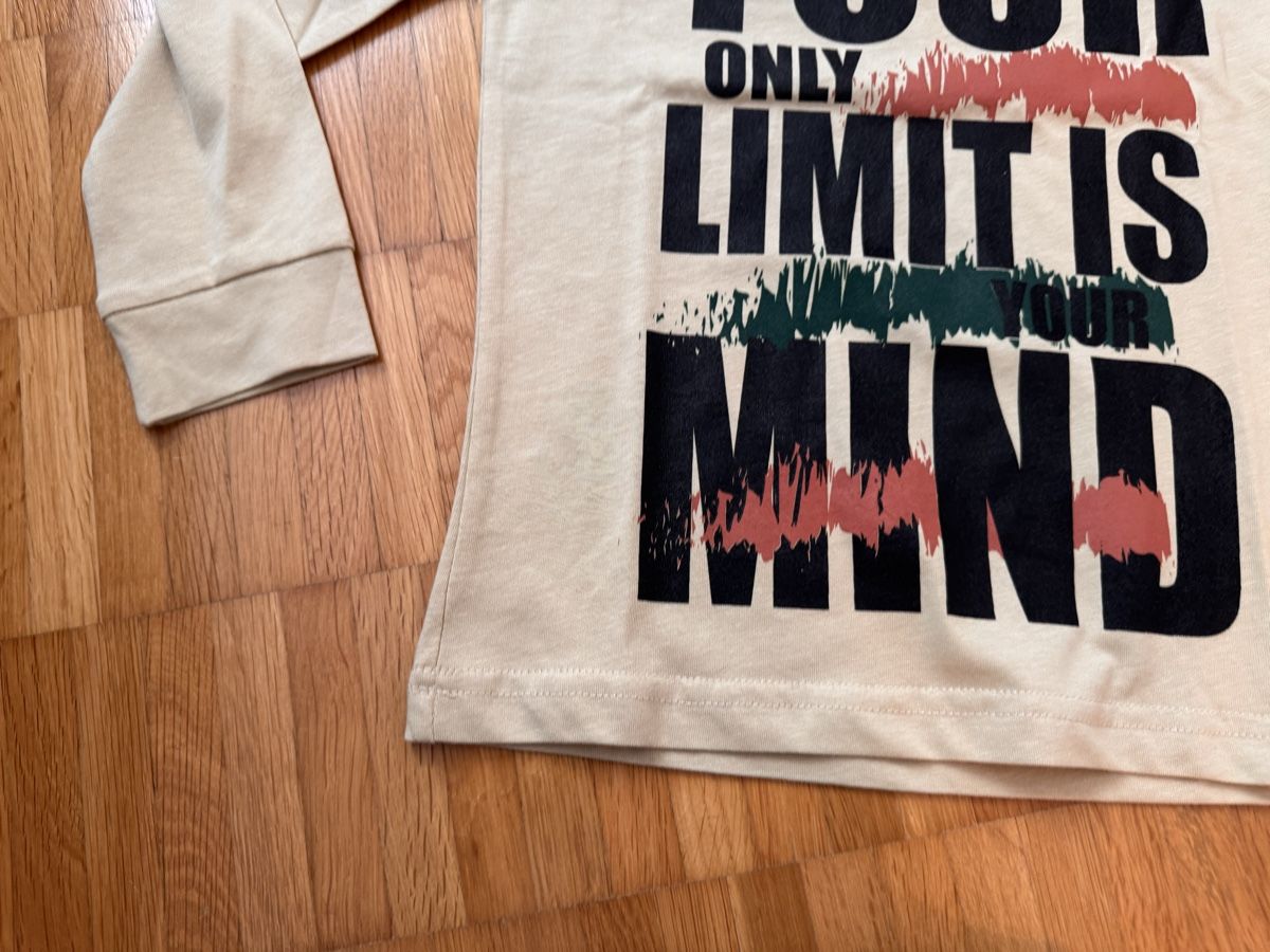 Pullover & Sweatshirts: Langarmshirt mit Spruch "YOUR ONLY LIMIT IS YOUR MIND"Gr.128 – Neu und originalverpackt aus Jona von Good_luck1_ 3