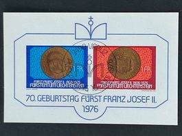 🏰FL 1976 Sonderblock 70. Geburtstag Fürst Franz Josef Nr588