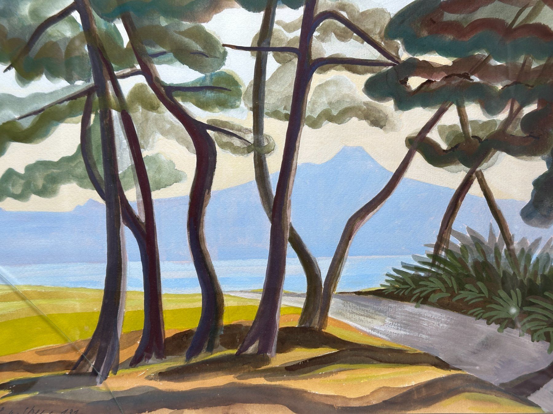 Dipinti: Superbe aquarelle paysage Lac Léman Vidy. Signée – Usato da Morges venduto da MeeBee 6