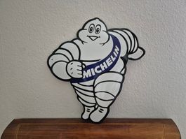 Emailschild Michelin Reifen Bibendum Logo Emaille Schild