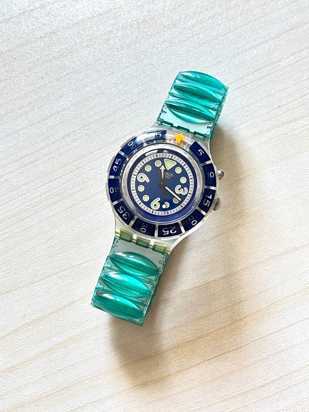 Swatch Orologi: Swatch Scuba Uhr Aqua Blue Armband – Usato da Grenchen venduto da chththl 1