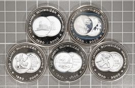 Serie Gedenkmünzenprägungen "150 Jahre Schweizer Währung"