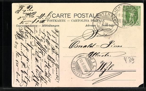 Cartoline postali: AK Lichtensteig, Neues Schulhaus, 1909 – Usato da Berlin venduto da bartko-reher 1