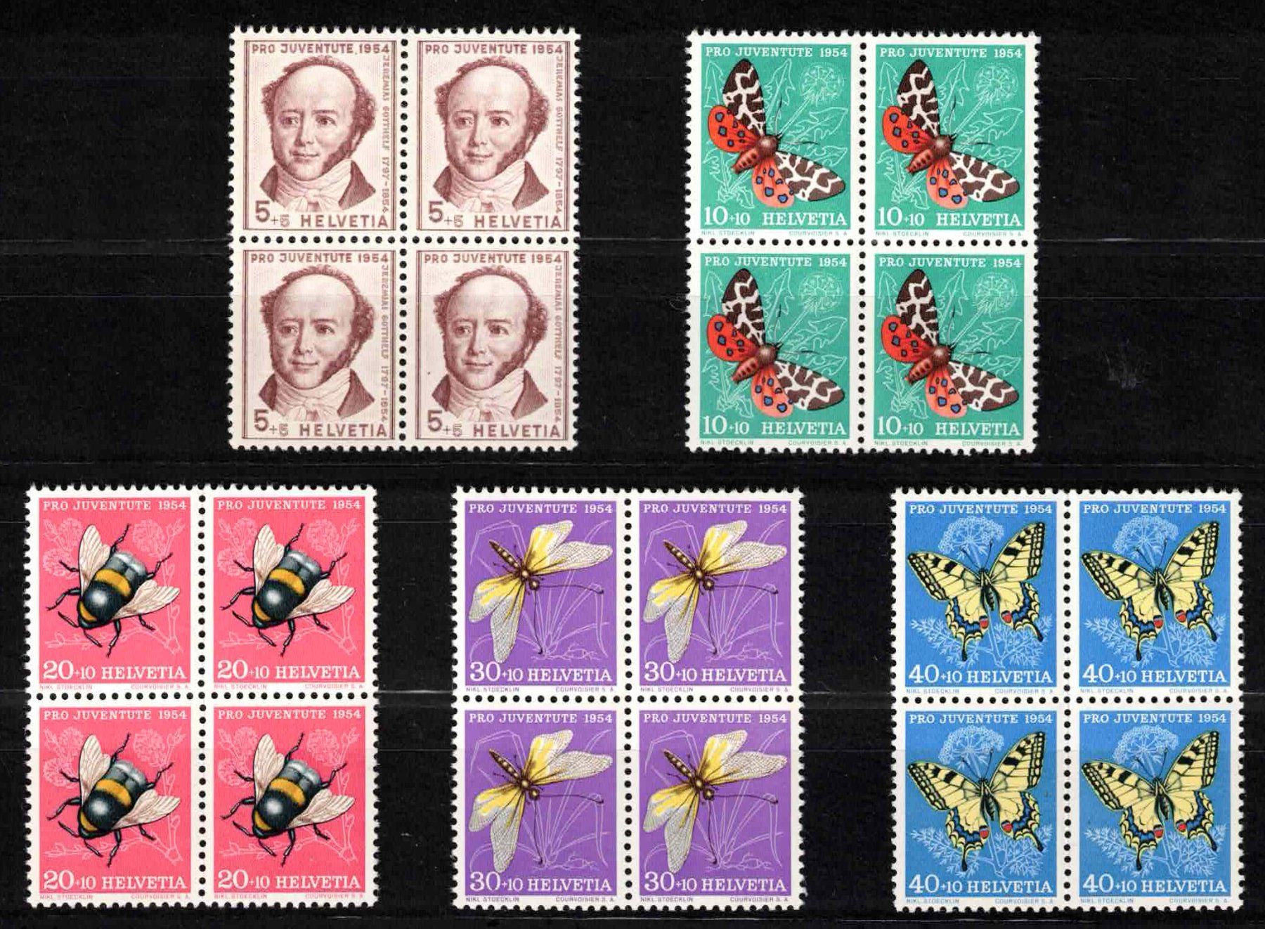 Alle Briefmarken: Pro Juventute 1954 im 4er-Block ** postfrisch – Neu (gemäss Beschreibung) aus Nuglar von Stamp88