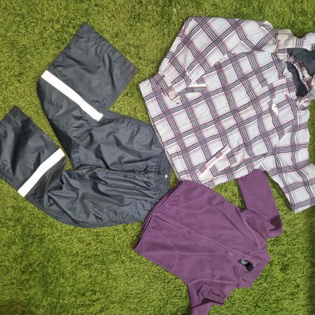 Kinder Regenbekleidung Set, Jacke, Hose, Fleece, Grösse 116