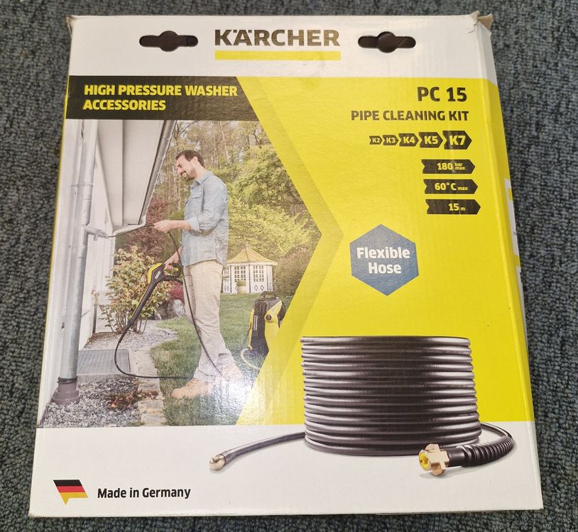 Kärcher Rohrreiniger PC 15: 15 m, Knickschutz, Messingdüse