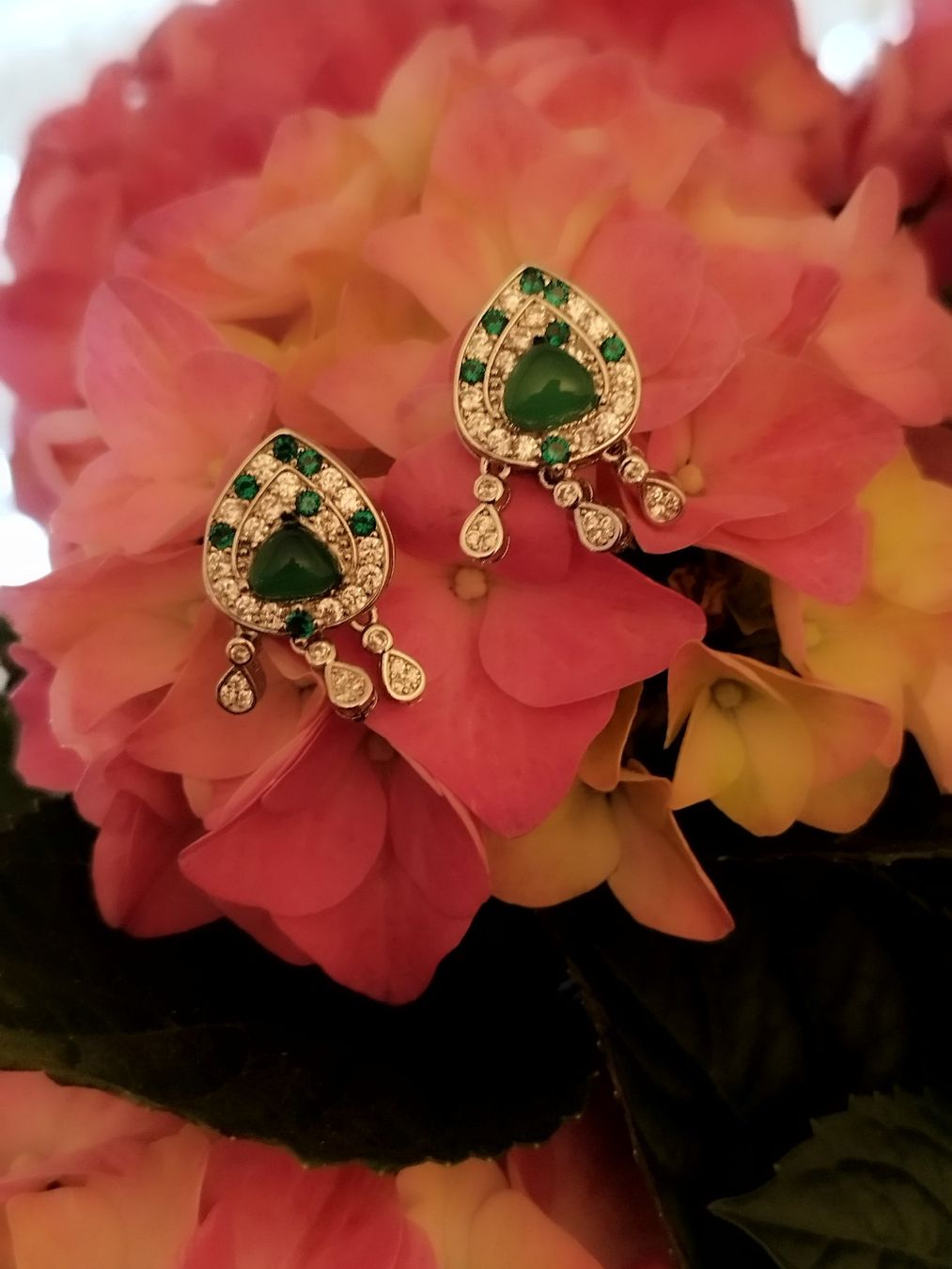 Orecchini pendenti & Orecchini a lobo: Ohrringe Natural Chalcedony Green neu. – Nuovo (secondo la descrizione) da Basel venduto da pro_79rs 2