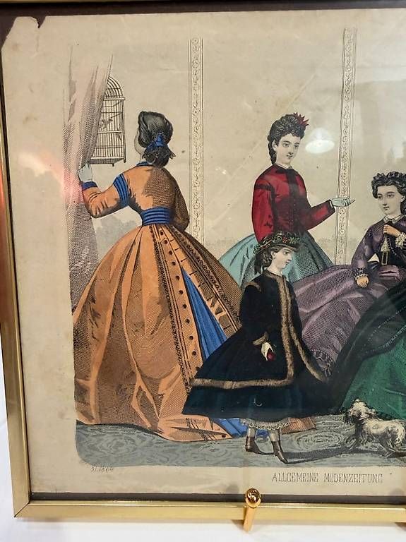 Grafica & Litografie: Original Mode-Stich "Allgemeine Modenzeitung" von 1864 – Usato da Obernau venduto da Arche_Noah_Brocki 1