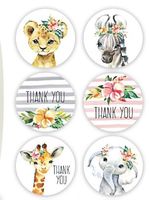 40 Sticker Aufkleber Etiketten Thank you Geburt Geburtstag