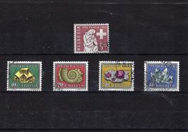 1958 Briefmarken Schweiz Pro Patria, kompletter Satz.