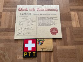 PTT-SCHILD UND UND MEDAILLE AUSSERDIENSTLICHE TÄTIGKEIT