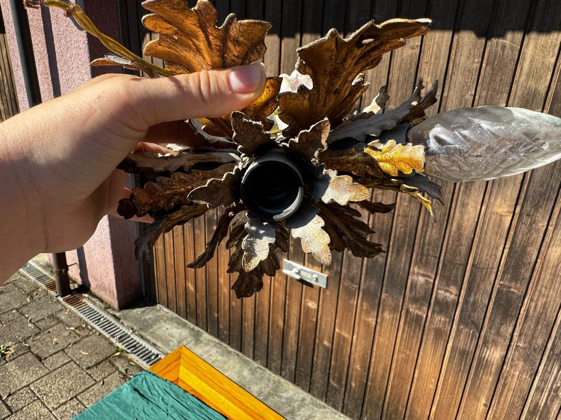 Kronleuchter & Deckenlampen: Goldene Deckenlampe  – Gebraucht aus Egg b. Zürich von Brocki_Insel_Egg 1
