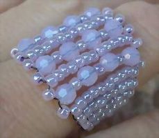 Bague perles de rocaille & Swarovski / Ring Perlen