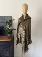Luxus Pashmina Schal Grün Gold Elegant Muster