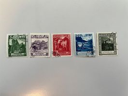 1930, Landschaftsbilder 85B 86A 87A 89B 93B, gestempelt