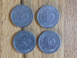 50 Pfennig Bank Deutscher Länder 1949 D F G J Komplett Satz