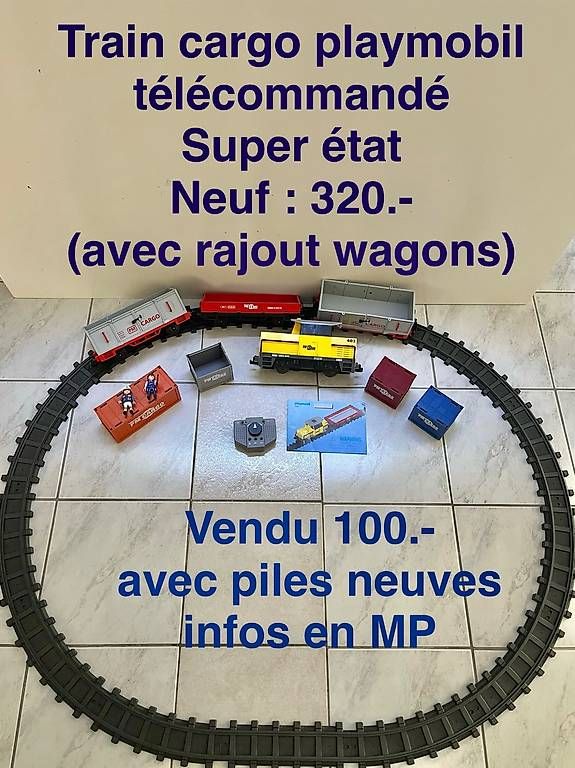 Spielzeuge: Train cargo playmobil avec télécommande – Gebraucht aus Goumoens-la-Ville von Squeletor