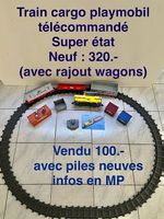 Train cargo playmobil avec télécommande