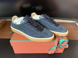 Loro Piana Tennis Walk 46 Navy/ Blau Suede Schuhe