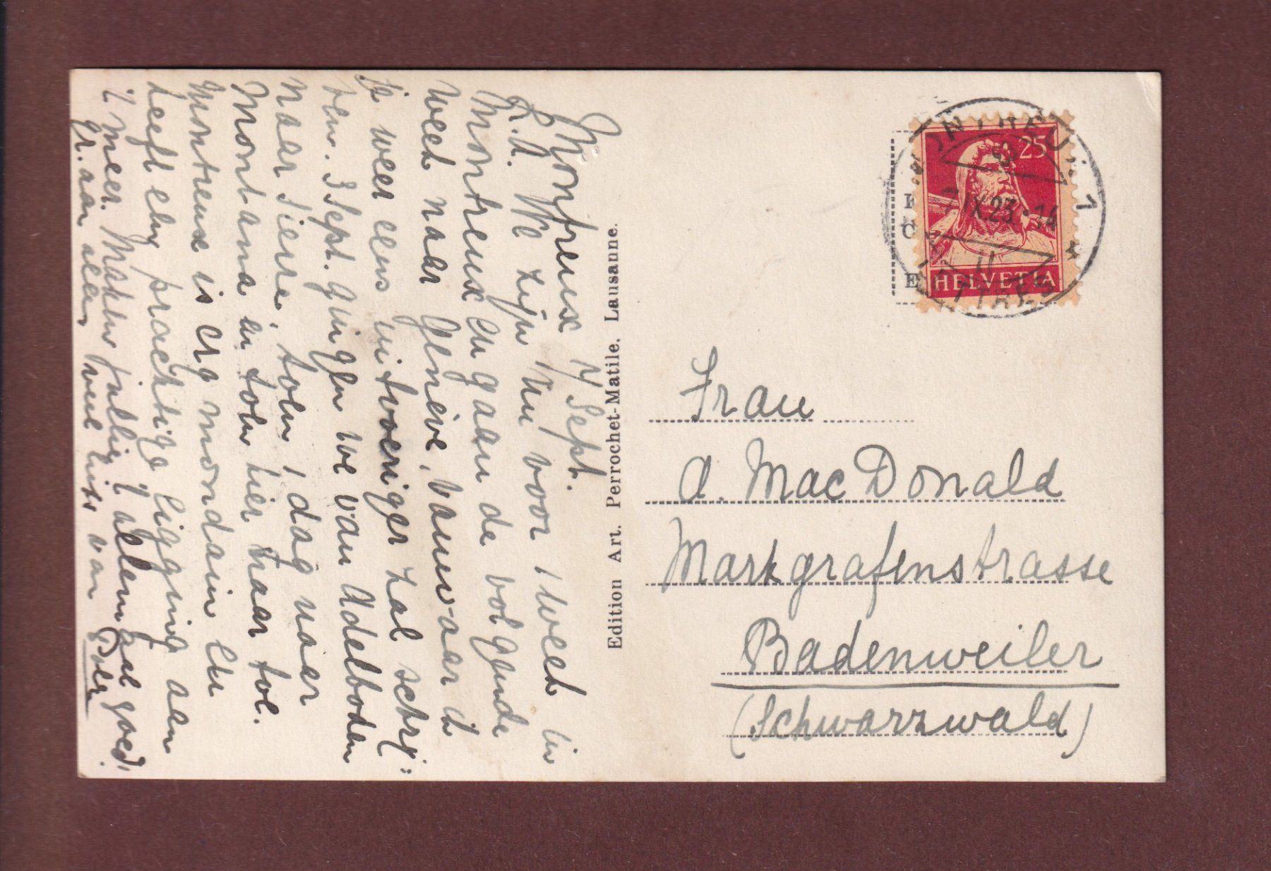 Ansichtskarten: MONTREUX vu du lac - 1923 – Gebraucht aus Pully von nicecards 1