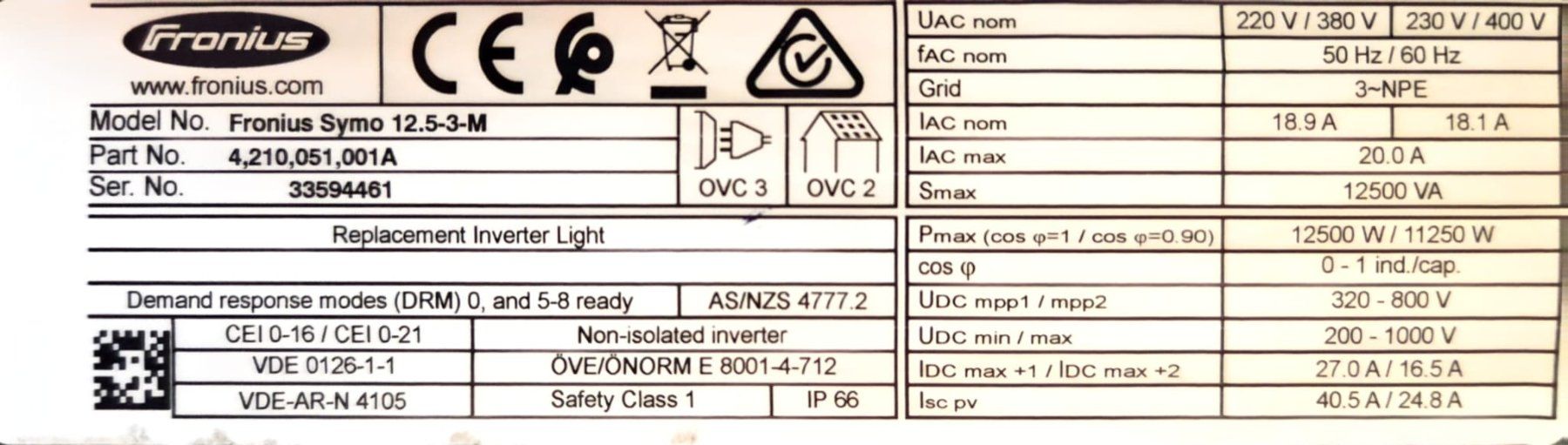 Fronius Onduleurs: Fronius Symo 12.5-3-M – D'occasion à St. Gallen par mtegger 1