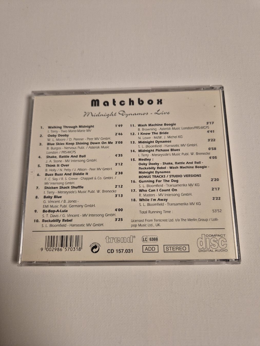 CD: Matchbox-  Midnight Dynamos Live - CD  – Nuovo (secondo la descrizione) da Uster venduto da newwave0 1