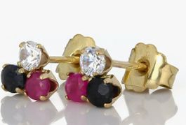Gold 9c Ohrschmuck mir saphir