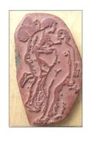 Deko - Stempel : 6 x 4 cm  romantisches Motiv -- Gummi/Holz