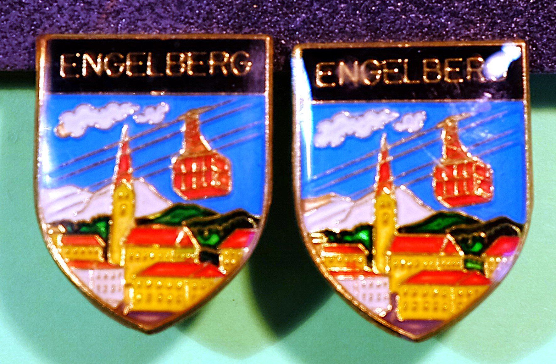Placchette & Badge: Engelberg 2 farbige Pin Abzeichen Insigne – Usato da diegten venduto da scarcecol