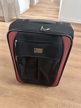 Rollkoffer schwarz rot klein gebraucht