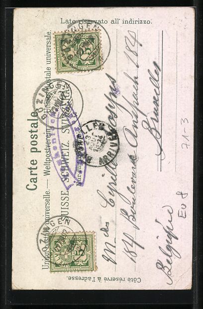 Cartoline postali: Mondschein-Lithographie Biel, Taubenloch – Usato da Berlin venduto da bartko-reher 1