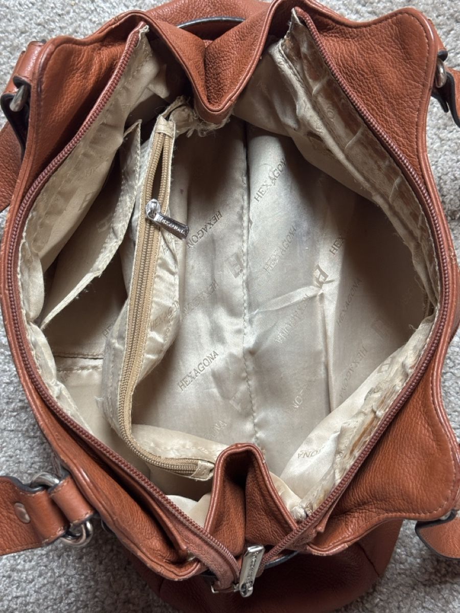 Borse da donna: Sac en cuir Hexagona marron  – Usato da Vuippens venduto da Anna_as 9