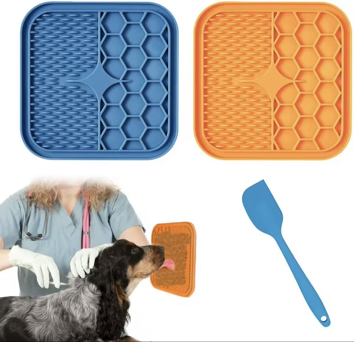 Mangimi: Hund Schleckmatte Orange | Saugnäpfe | +Löffel – Nuovo e nell'imballaggio originale da Roggwil BE venduto da pet_6pws